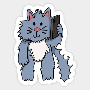 Cat Talking On The Phone Sticker